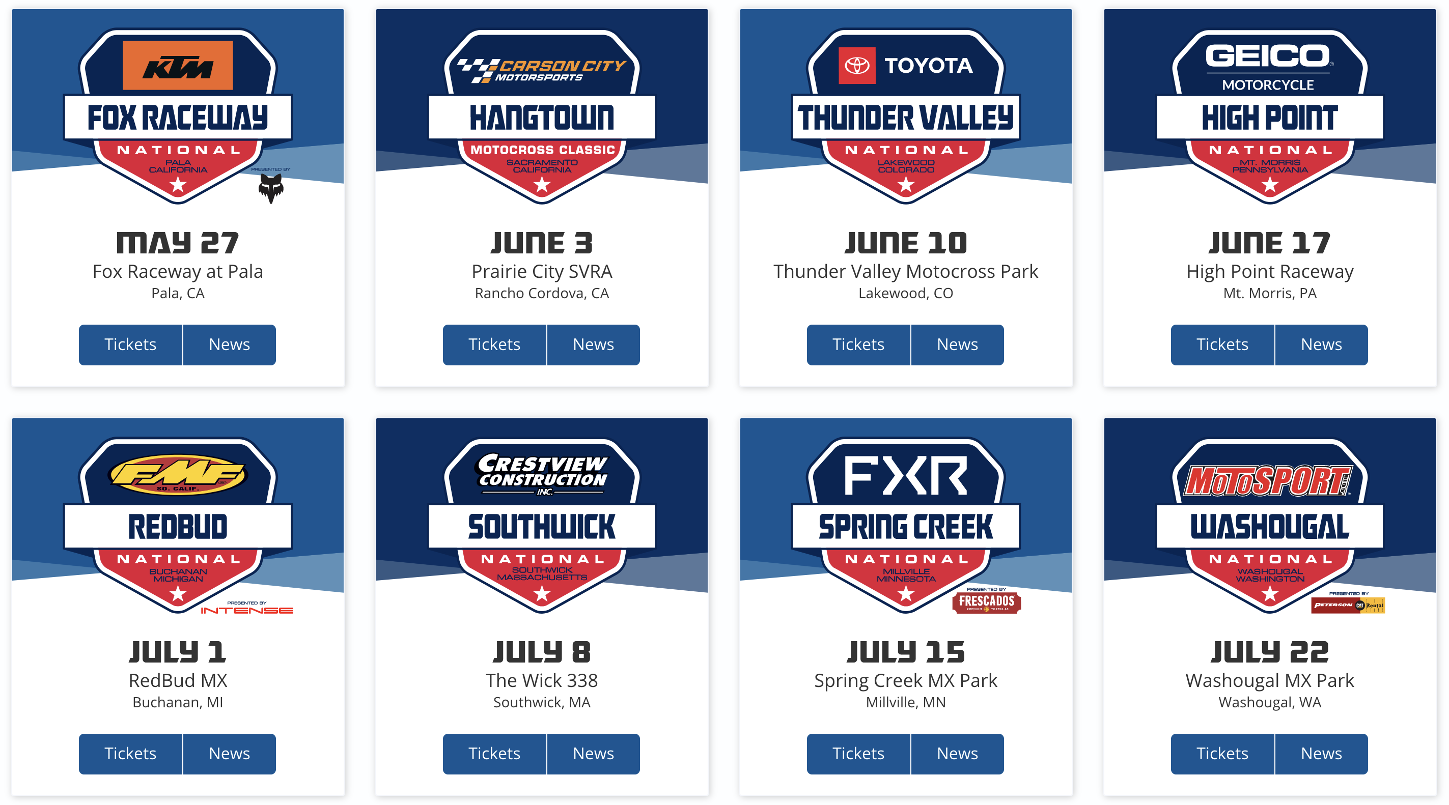 2023 Motocross Race Schedule - Fantasy SX 2023