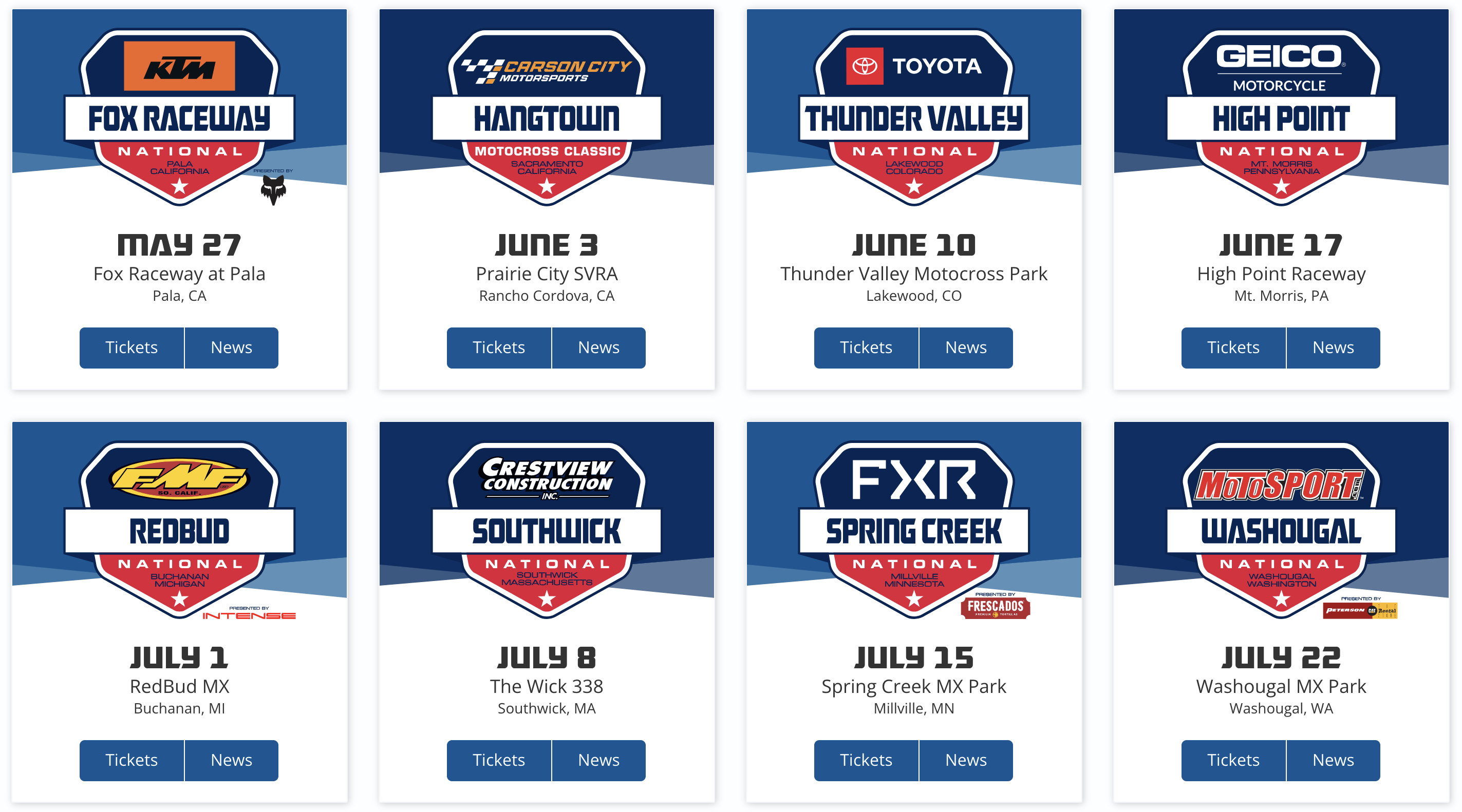 2023 Motocross Race Schedule Fantasy SX 2023